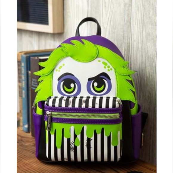 💚🖤NWT-Loungefly Beetlejuice Mini Backpack💚🖤 - Picture 1 of 10